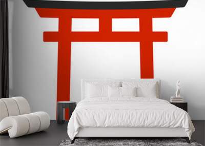 torii - symbol of shintoism flat icon for apps and websites Wall mural