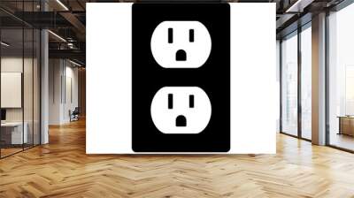 Two NEMA 5-15 grounded power outlet / ac socket flat vector icon for apps and websites Wall mural