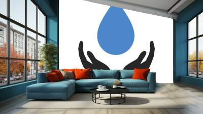 water conservation - save water - flat icon for apps and websites Wall mural