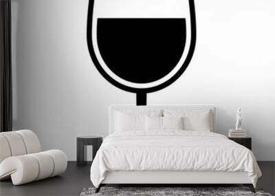 Wine glass with wine for tasting flat vector icon for apps and websites Wall mural