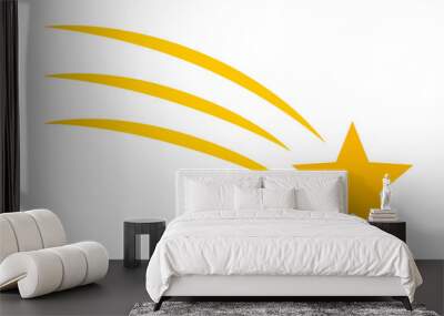 Yellow shooting star / make a wish flat vector icon for apps and websites Wall mural