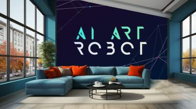 Artificial intelligence text effect, editable technology and science text style Wall mural