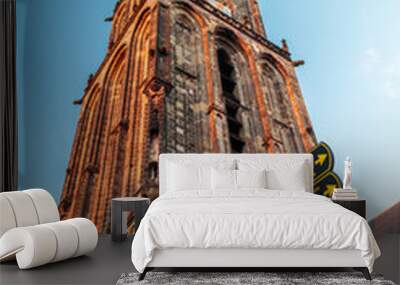 The famous Martinitoren church tower in Groningen Wall mural