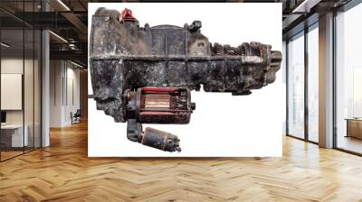 vintage car gearbox isolated on white Wall mural