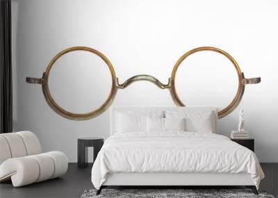 Vintage circular eyeglasses isolated on white Wall mural