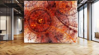 fiery clockwork machine Wall mural