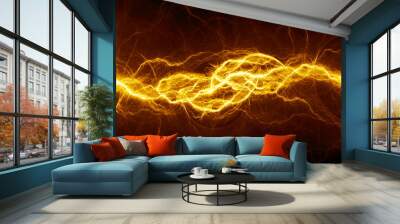 Golden lightning Wall mural