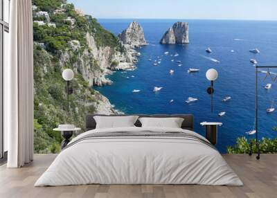 Capri south coast i Faraglioni Wall mural