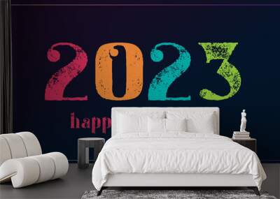 Creative concept of 2023 new year poster. Happy new year template for social media post Wall mural