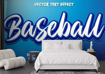 Editable text effect - Baseball Team emblem customized vintage style Wall mural