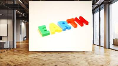 Erde Eart Schrift 3D Color Wall mural