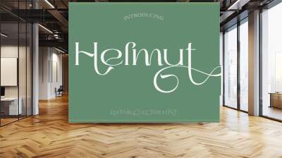 Helmut classic alphabet letters font template on green background. Typography elegant wedding lettering serif fonts decorative vintage retro concept. vector illustration Wall mural