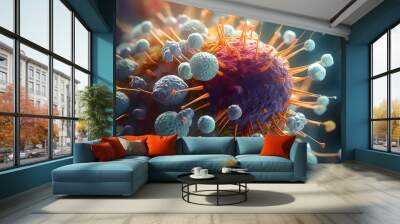 Illustration of a bacteria - Generative AI Wall mural