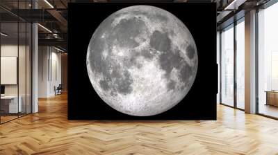 Moon Full black background Wall mural