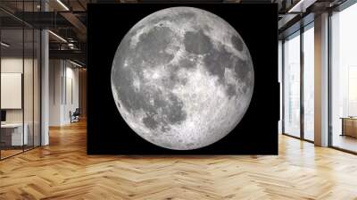 Moon Full black background Wall mural