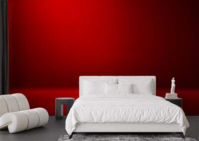 3D Illustration. Festive Red Christmas background for product placement Wall mural