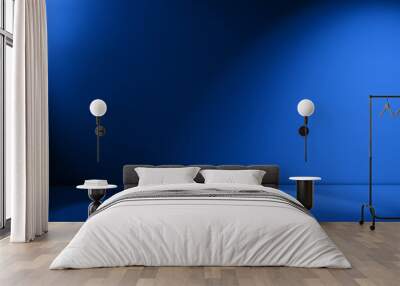 Beams of spotlight on a royal blue background Wall mural