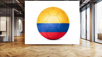 Football or soccer ball in Colombian national colors Wall mural