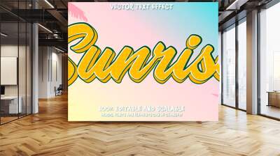 Sunrise sticker editable text effect template Wall mural