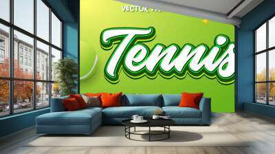 Tennis editable text effect in modern trend style Wall mural