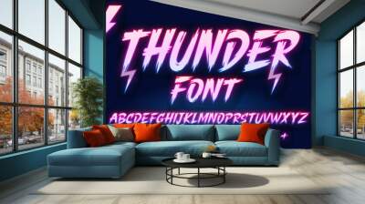 Thunder sign set. Flash icons. Vector Wall mural