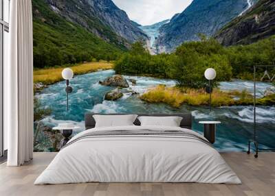 Briksdalsbreen is a glacier arm of Jostedalsbreen,Briksdalsbre, Norway Wall mural