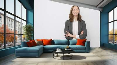 Confident businesswoman smiling at the camera Wall mural