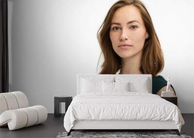 Portrait of a professionel young woman with a neutral face expression Wall mural