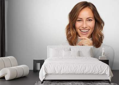 portrait of young happy woman  Wall mural