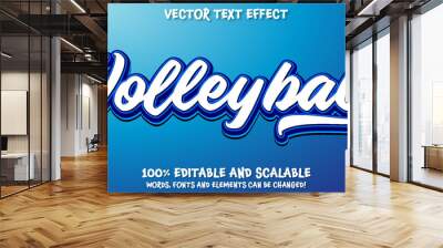 Volleyball editable text effect in modern trend style Wall mural