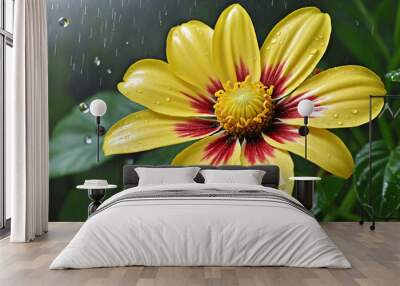 Glowing Yellow Blossom: The AI-Enhanced Elegance of Nature's Radiance Wall mural