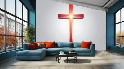 Icon of the resurrected Christ isolated on a white background Wall mural