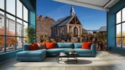 Old chapel building in the desert Wall mural