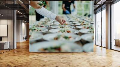 Preparing the wedding reception Wall mural