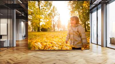 Child in autumn Wall mural