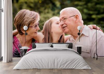 Child with grandparents Wall mural