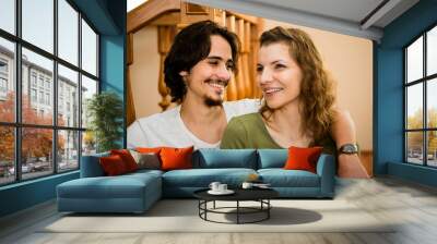 Interior couple portrait Wall mural