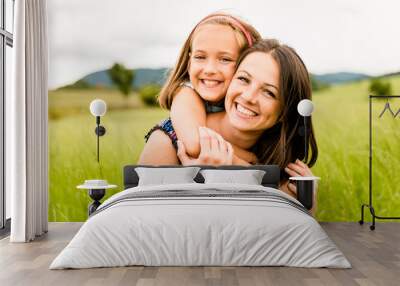 mother and child hugging Wall mural