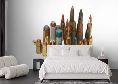 ammunition of various calibres, isolated Wall mural