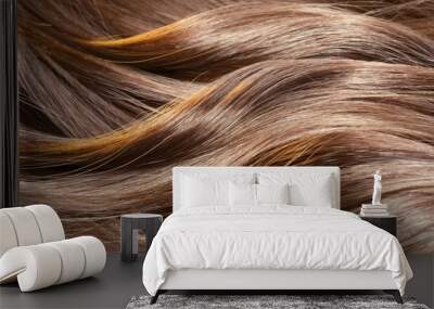 Beautiful healthy shiny hair texture with highlighted streaks Wall mural