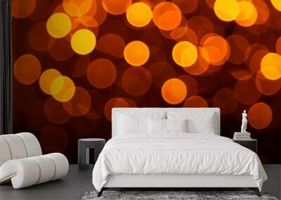 Gold defocused lights useful as a background. Wall mural