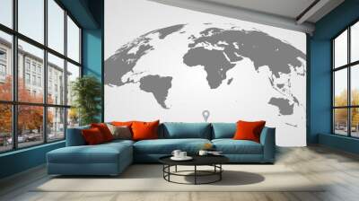 3d silhouette of a global world map, sphere with continents and islands of the world monochrome vector illustration Wall mural