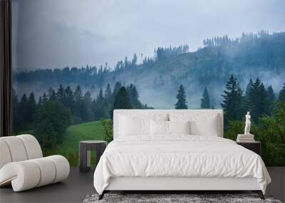 slovakia Tatra mountain tops in misty weather Wall mural