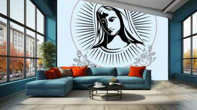 Ave Maria, art vector t-shirt design Wall mural