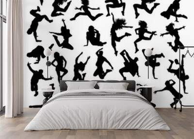 Hip Hop Dancing Collection, illustration art vector design Wall mural