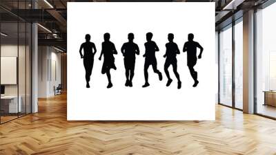 Running Silhouettes, art vector design Wall mural