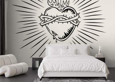 Sacred Heart of Jesus, illustration art vector design Wall mural