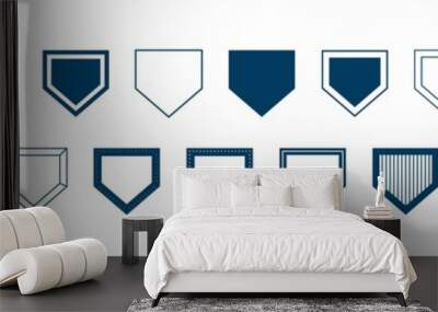 Baseball Home Plate Vector Icon. Vector Template Design. Silhouette. Playing. Home base. Sport. Wall mural