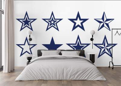 Dallas Star. Star icons. Vector symbols star isolated on white background. Design template. Wall mural