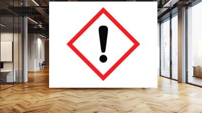 classic hazard warning sign red diamond Wall mural